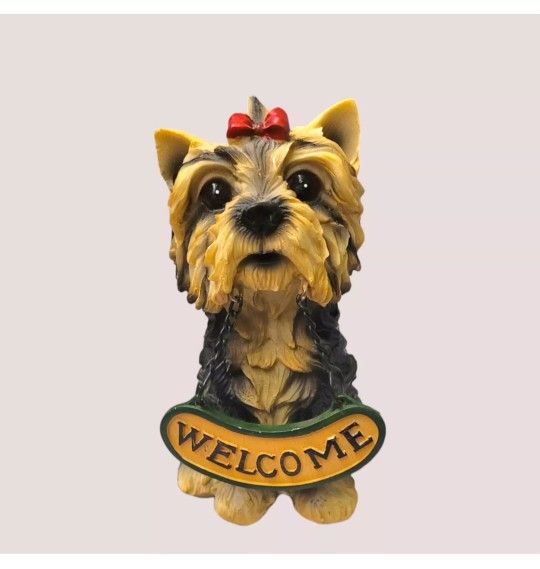 Scottie Puppy Dog W/ Welcome Sigh 7" Resin Statue Figurine