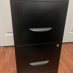 Black 2 Drawer METAL FILE CABINET With Keys