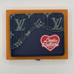 LV Denim Print Bifold Wallet 
