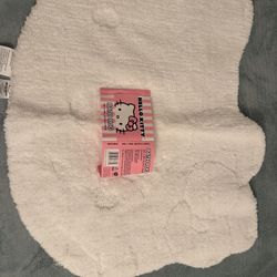Hello Kitty, Plush White Bathroom Rug