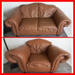 Leather Loveseat & Lounge Chair