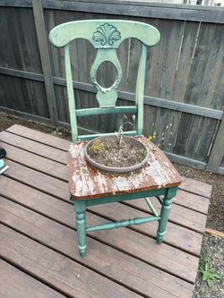 Vintage Chair Planter Outdoor Garden