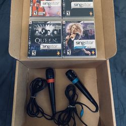 Sony Playstation 3 Ps3 CIB Game Lot And Microphones Adult Own Fully Functional In Very Good Condition.