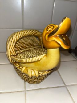 Vintage French Ceramic Duck Decanter