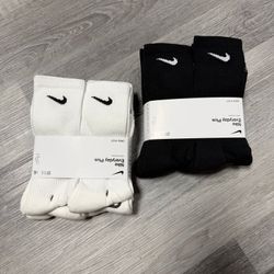 New crew socks 6 - 12 packs of 6 authentic /\/ike