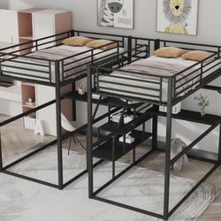 Kids Twin Over Twin Bunk Beds