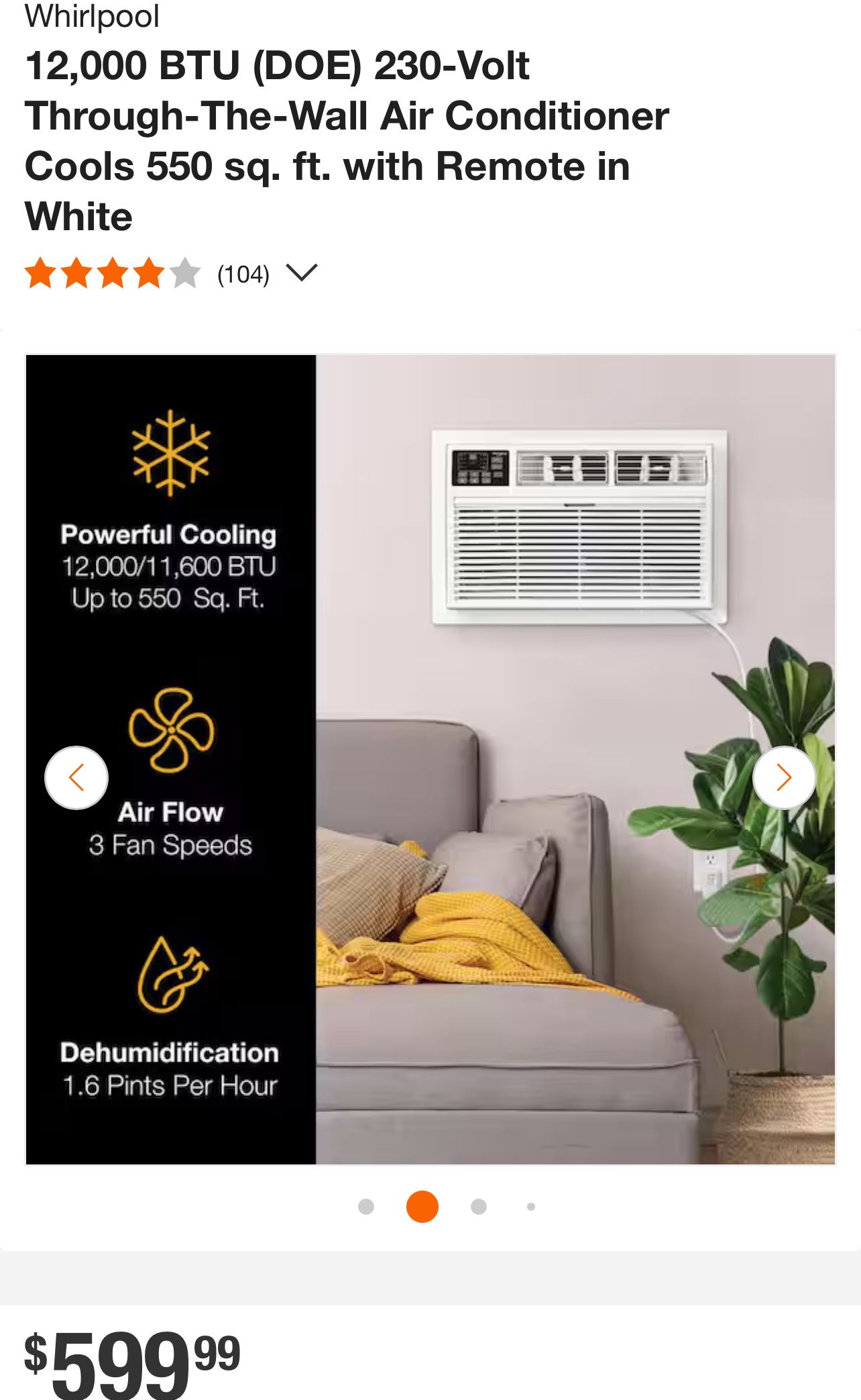 New Whirlpool A/C 12,000 BTU