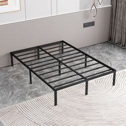 Full Size Metal Platform Bed Frame, Storage Space Under The Bed Heavy Duty Frame Bed