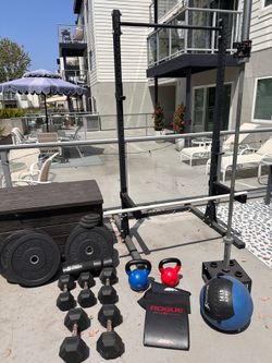 Rogue Squat Rack + Extras