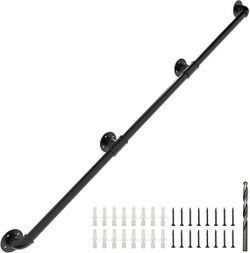 Wall Handrail 10FT/300CM, Industrial Staircase Railing 1.25 Inch Tube Diameter