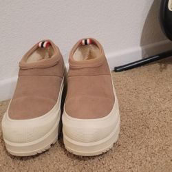 Hunter Askern Women's Size 9 Short Slip On Platform Brown Suede Snow Boots