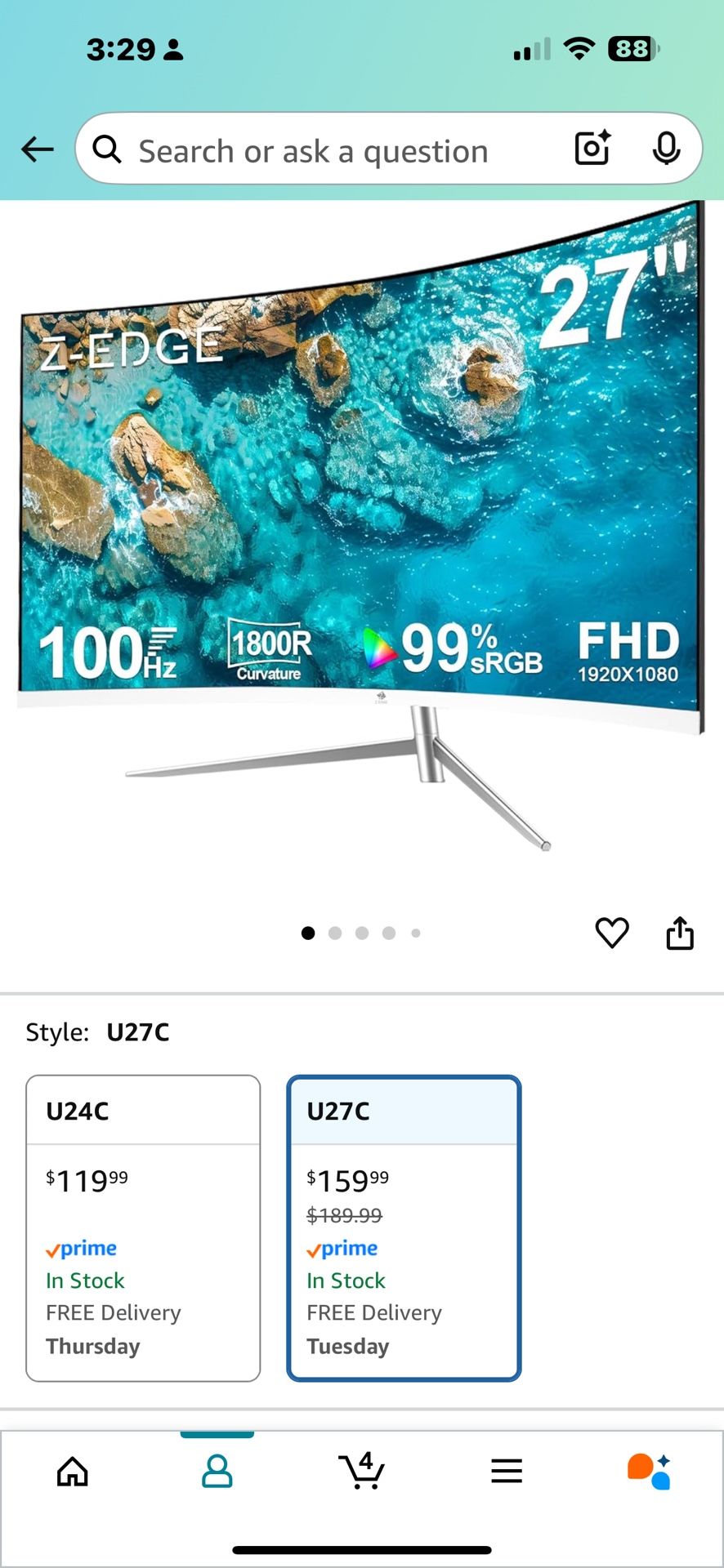 Z-Edge 27-inch Curved Gaming Monitor