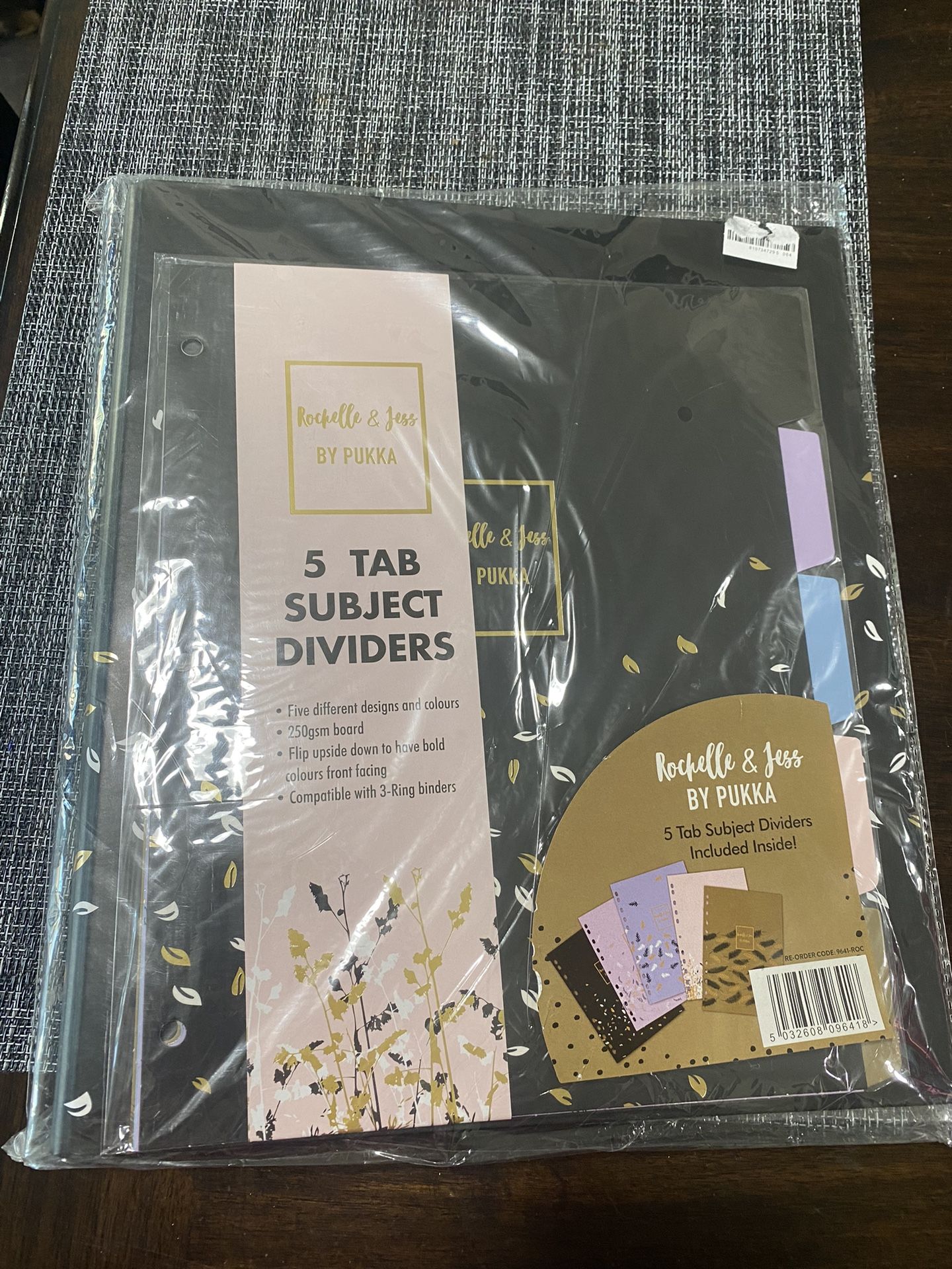 NEW Black And Gold Binder With Dividers