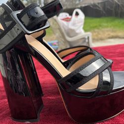 Shiny Black Heels