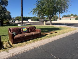 Free! Leather Couch and Floor Bed