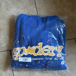Sp5der hoodie blue size M men’s