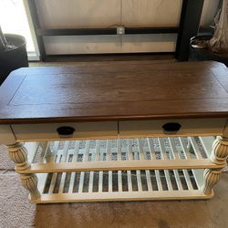 Sofa Table w/storage Space &drop Down Drawer 