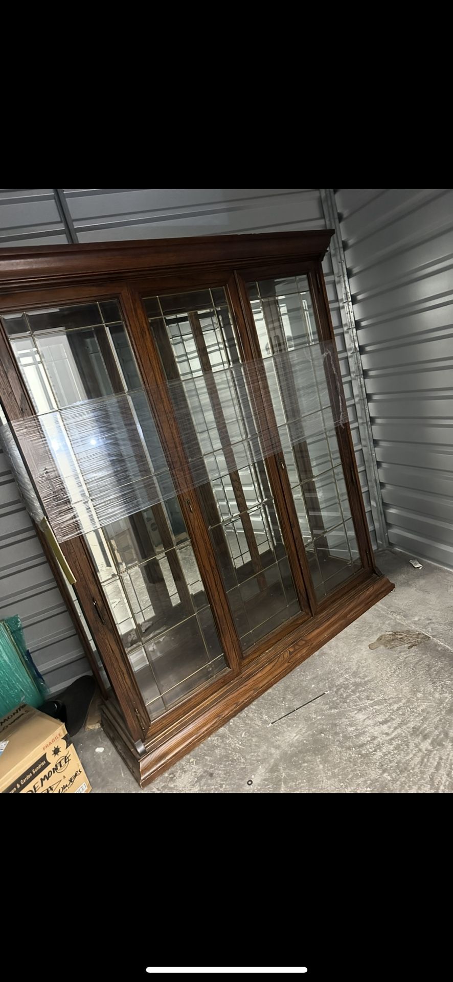 Vintage Original Large Mirrored Victorian Display Cabinet