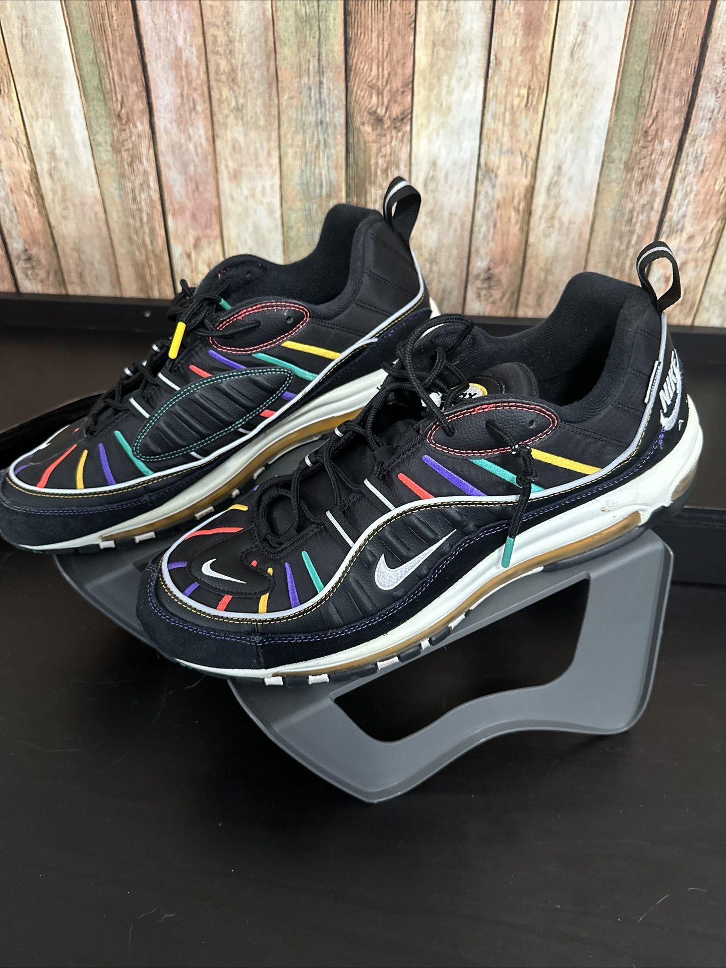 Nike Air Max 98 Premium Mens Size 13 Black Athletic Shoes Sneakers BV0989-023