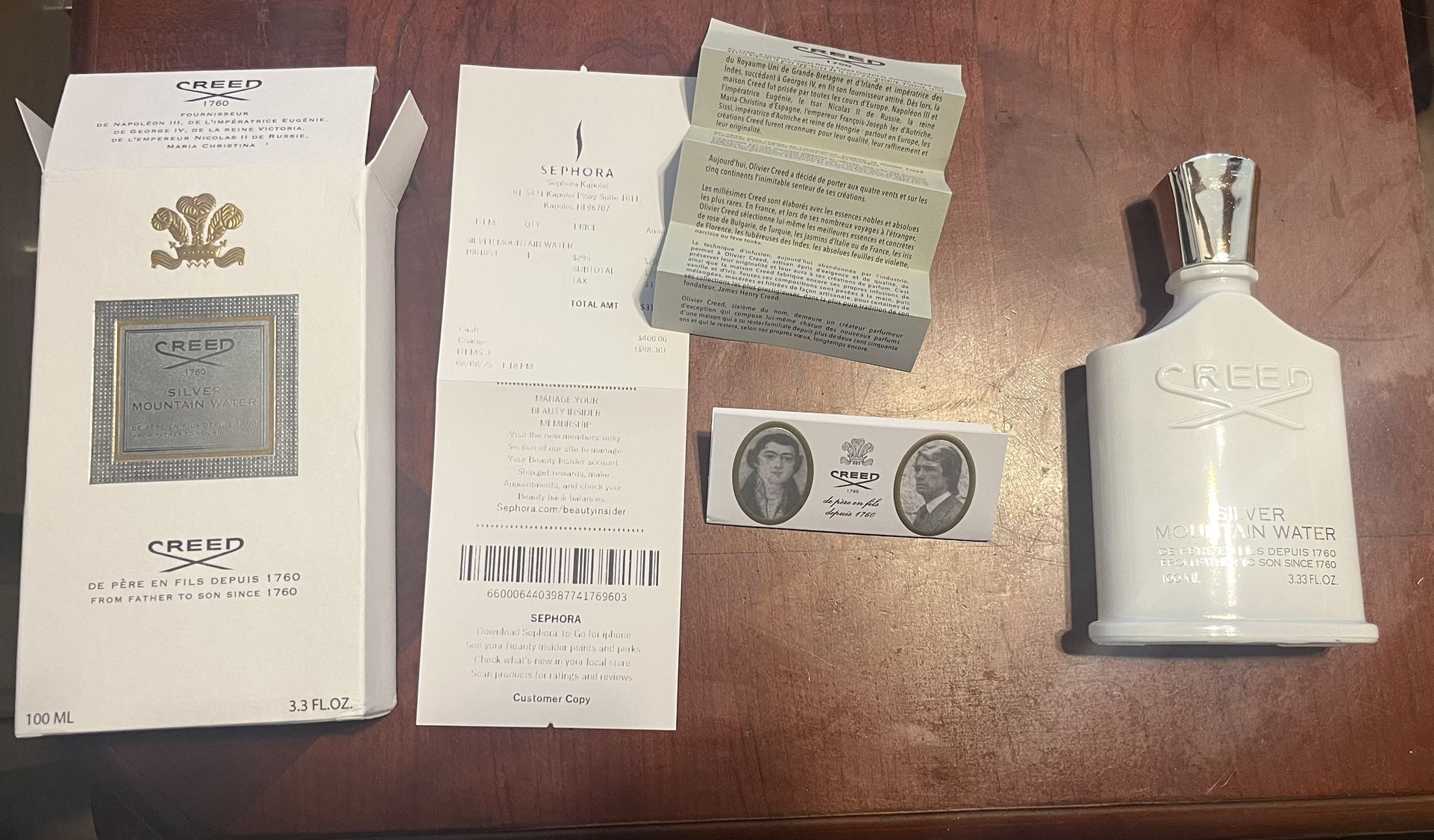 Creed Silver Mountain Water 3.3oz EDP