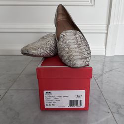 Coach Catrin Foil Snake Skin Loafers - Size 8.5