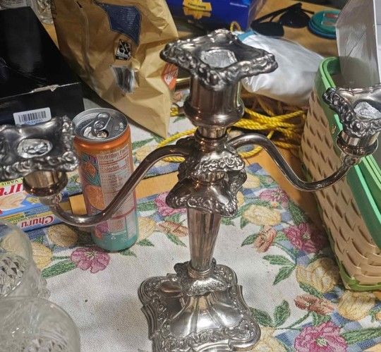 2 Brass Vintage Candleabras