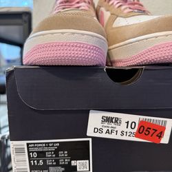 Nike Air Force 1 '07 LV8 Hemp Pink Beige White Suede Sneakers Men