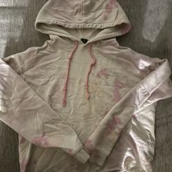 XS Wildfable Tie-dye Pink Cropped Hoodie