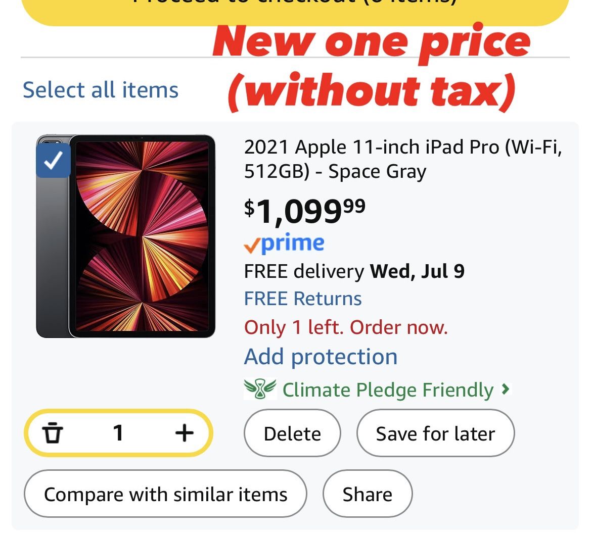 🚨 iPad Pro 11’ (3rd gen) - 256GB - Space Gray - small screen crack on the outline