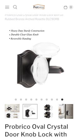 8 Oil Rubbed bronze Crystal Door Knobs (interior)