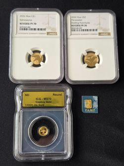 NGC PF70 Gold Coin Collection Bundle – Spinosaurus, Pteranodon, PAMP Gold & ICG MS70 Gold – $1,100 OBO