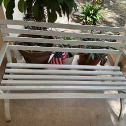 Modern Powder-Coated Metal Patio Bench | Designer Outdoor Garden Bench