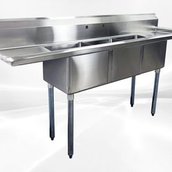 79 ins Stainless Steel Three Compartment Sink NSF C3T151512-17LR