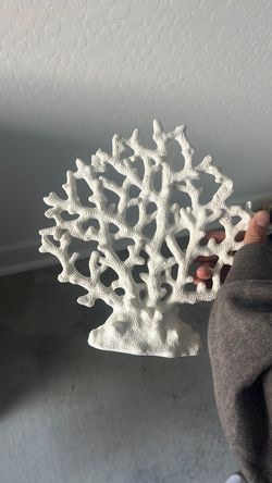 White Faux Coral Reef Decorative Sculpture