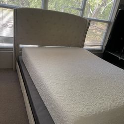 Queen Bed Frame with Mattress and box spring