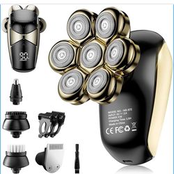 Head Shavers for Bald Men: 5-in-1 Electric Razor - IPX7 Waterproof Shaving Grooming Kit for Balder - Turbo Speed