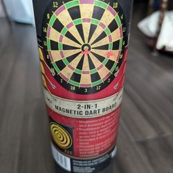 Samsonico 2 In 1 Hanging Magnetic Dart Board & Bulleyes Game