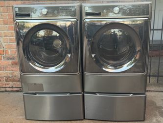 Jumbo washer and electric dryer. Jumbos lavadora y secadora eléctrica