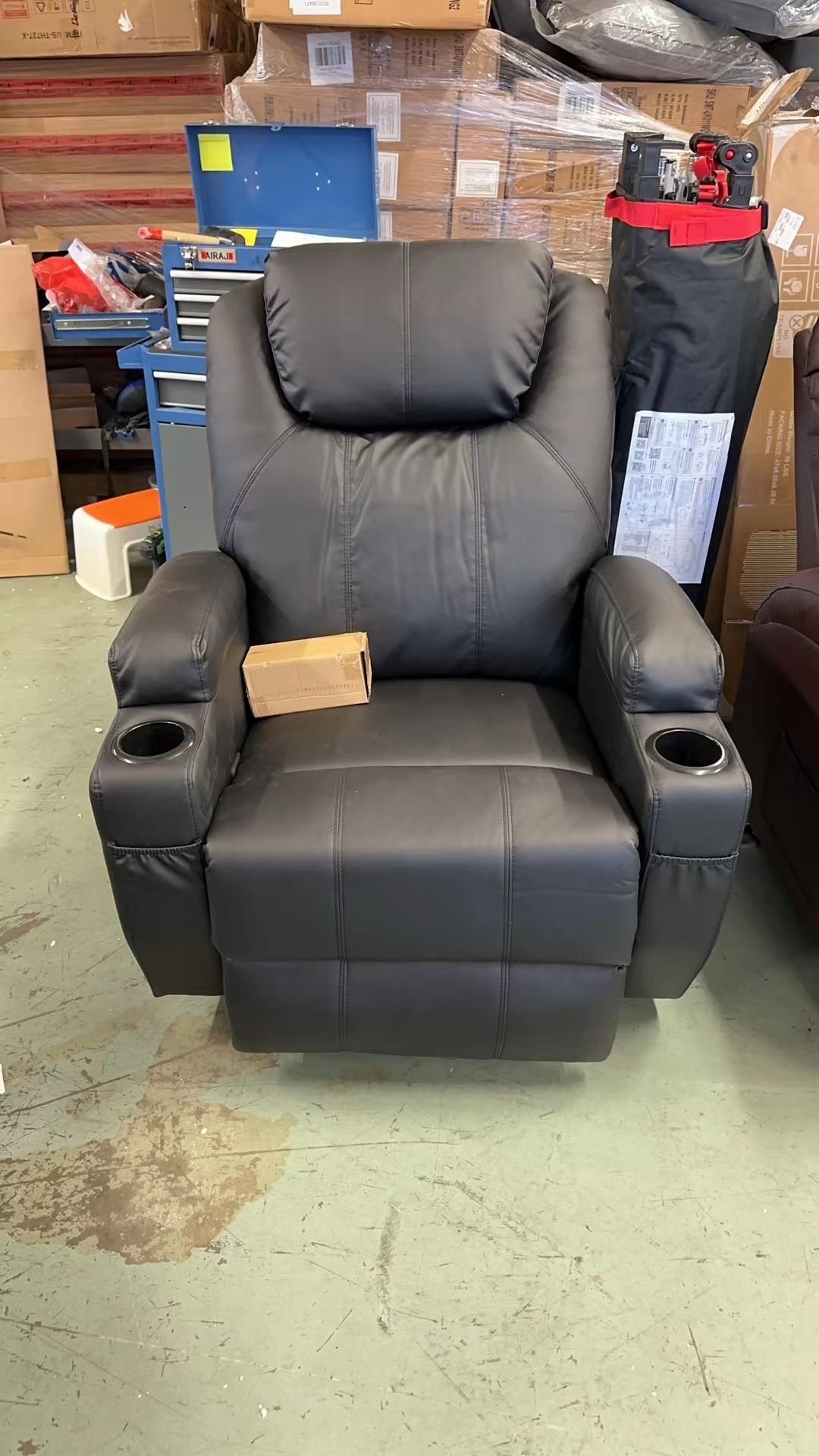 Recliner Chair, Rocking Chair with Massage and Heat, 360° Swivel Recliner Chairs for Adults, Rocker Manual Recliner with Remote Control and Cup Holder
