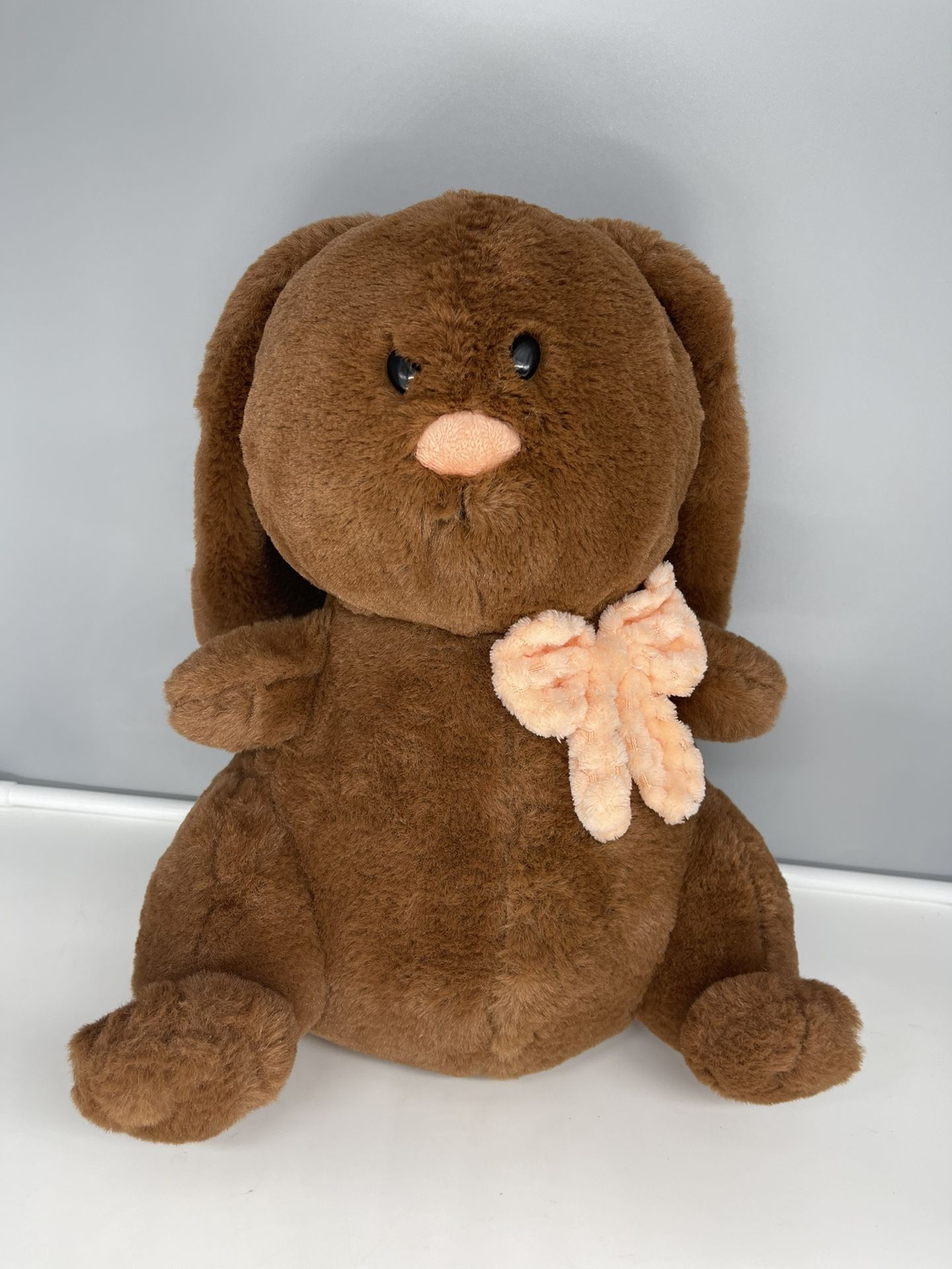 Animal Adventure Chubby Brown Bunny Plush Lop Ear Rabbit Stuffed Animal Pal 12"