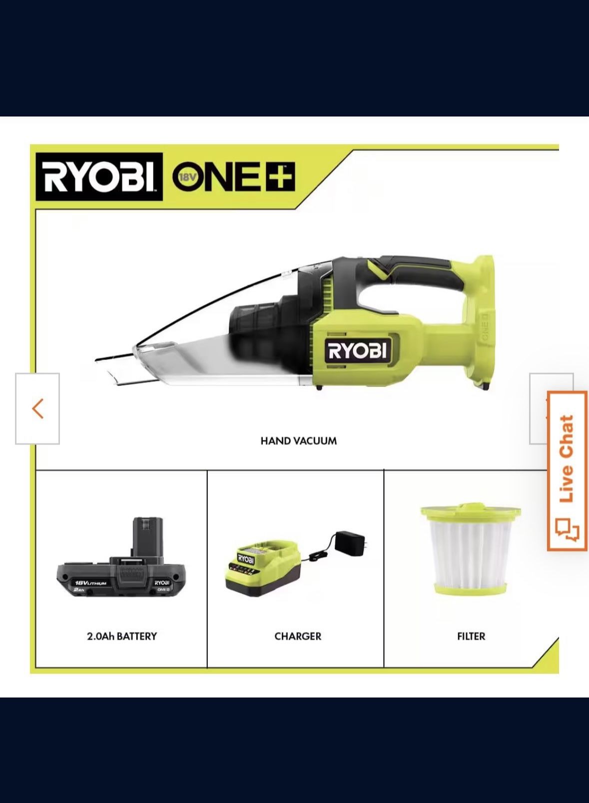 Ryobi ONE+ 18V Cordless Multi-Surface Handheld Vacuum