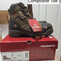 Wolverine Composite Toe Work Boots Size 9W