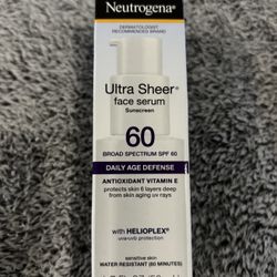 NEW NEUTROGENA ULTRA SHEER FACE SERUM SPF 60…$10!!