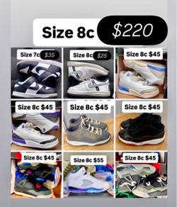 Jordan’s Nikes kid baby shoes 8c all for $210