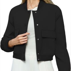 Joie Black Bomber Jacket Cropped Design