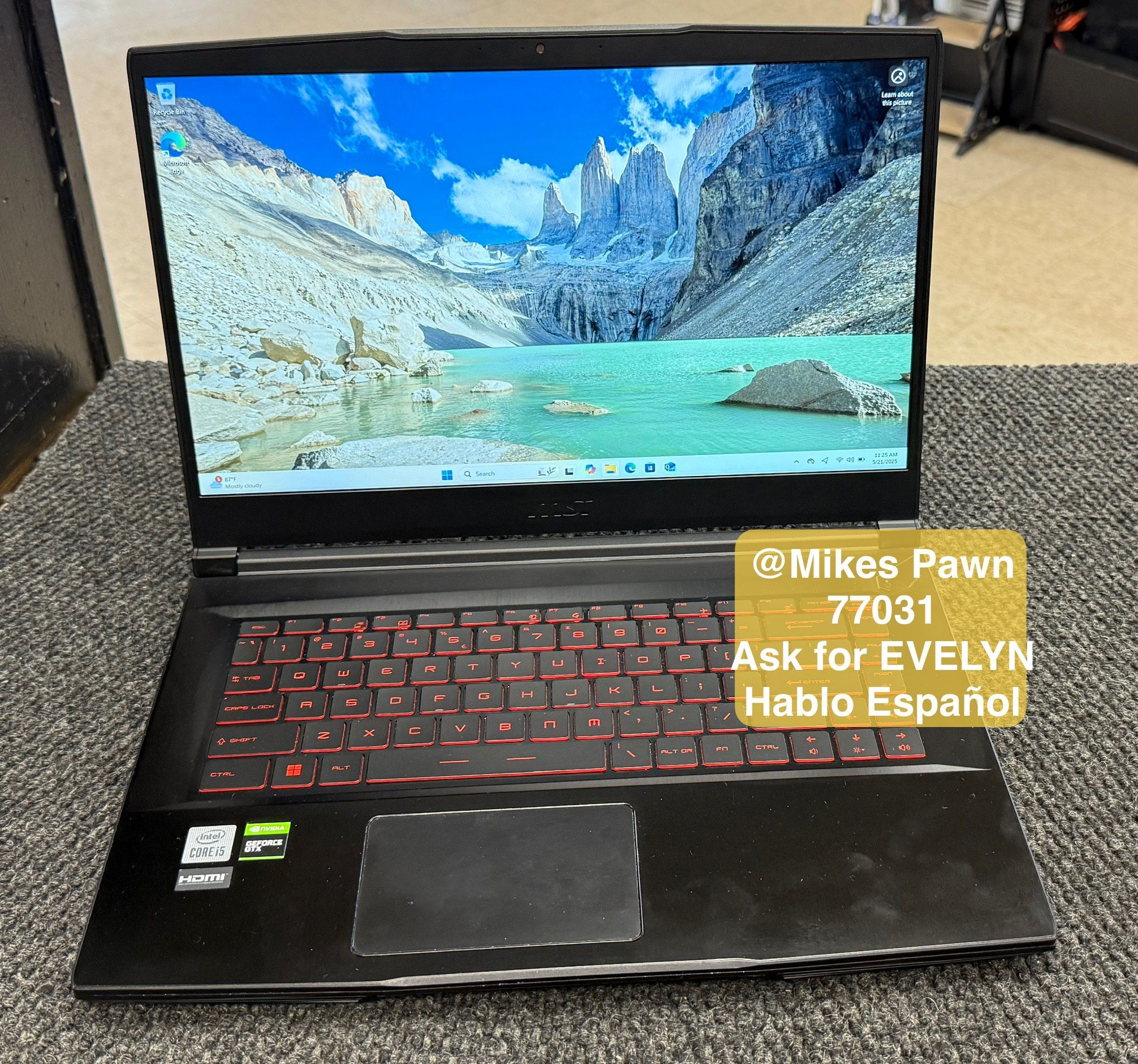 MSI GF63 Thin Gaming Laptop i5 32gb 1tb GTX1650 Max Q