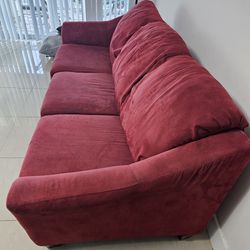 3 Seat Red Couch