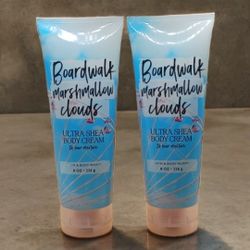Bath and Body Works boardwalk marshmallow clouds bodycream 2 bottles 99% full 