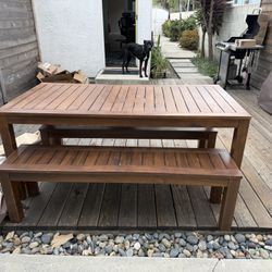 Outdoor Table And 2 Benches
