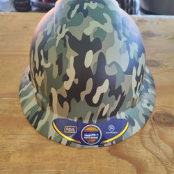 Dark Matte Army Print Fiberglass Hard Hat 